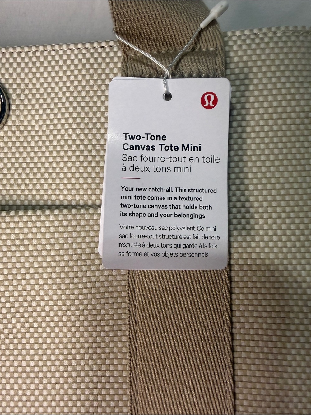 NWT Lululemon Two Tone Canvas Tote Mini - Picture 2 of 7
